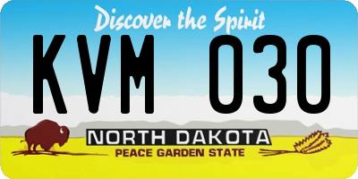 ND license plate KVM030
