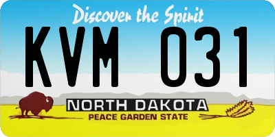 ND license plate KVM031