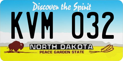 ND license plate KVM032
