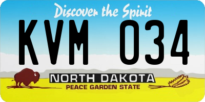 ND license plate KVM034