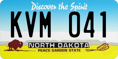 ND license plate KVM041