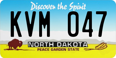 ND license plate KVM047