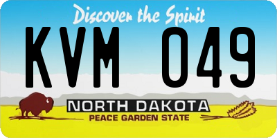 ND license plate KVM049