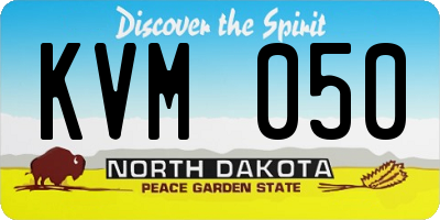 ND license plate KVM050