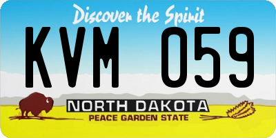 ND license plate KVM059