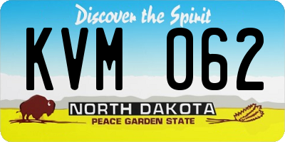 ND license plate KVM062