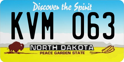 ND license plate KVM063