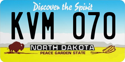 ND license plate KVM070