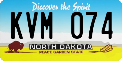 ND license plate KVM074