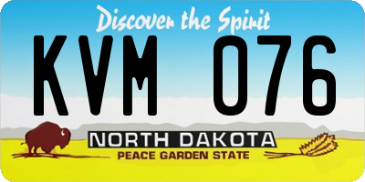 ND license plate KVM076