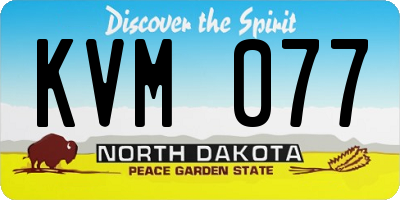 ND license plate KVM077
