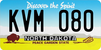 ND license plate KVM080