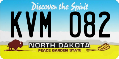 ND license plate KVM082
