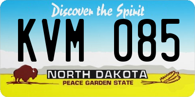 ND license plate KVM085
