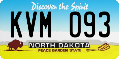 ND license plate KVM093