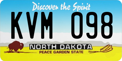 ND license plate KVM098