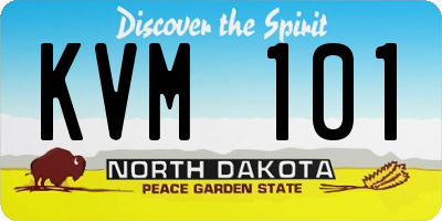 ND license plate KVM101