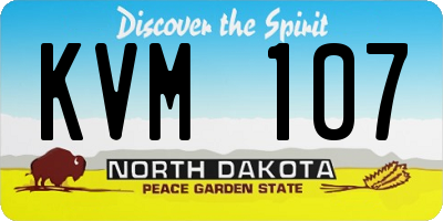 ND license plate KVM107