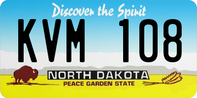 ND license plate KVM108