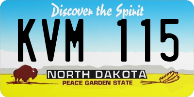 ND license plate KVM115