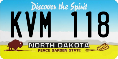 ND license plate KVM118