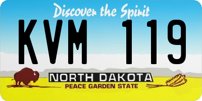 ND license plate KVM119