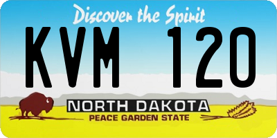 ND license plate KVM120