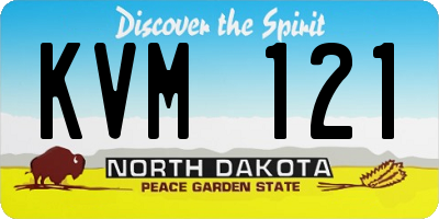ND license plate KVM121