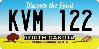 ND license plate KVM122