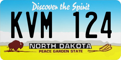 ND license plate KVM124