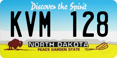 ND license plate KVM128