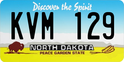ND license plate KVM129