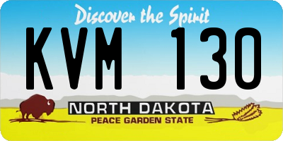 ND license plate KVM130
