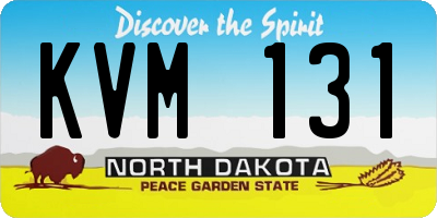 ND license plate KVM131