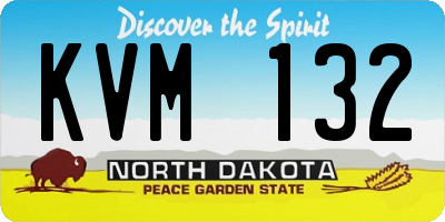 ND license plate KVM132