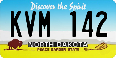 ND license plate KVM142