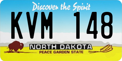 ND license plate KVM148
