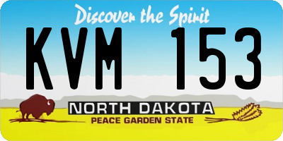 ND license plate KVM153