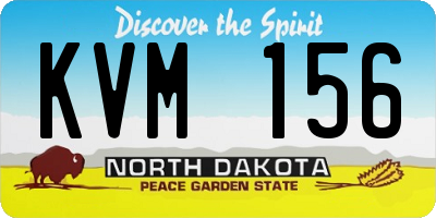 ND license plate KVM156