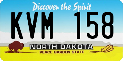 ND license plate KVM158