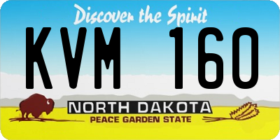 ND license plate KVM160