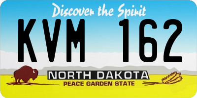 ND license plate KVM162