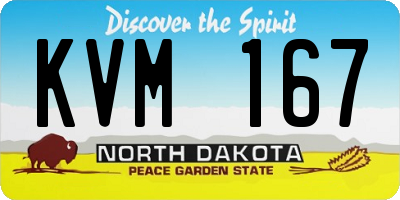ND license plate KVM167