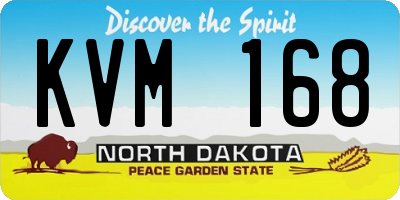 ND license plate KVM168