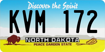 ND license plate KVM172