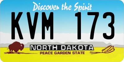 ND license plate KVM173