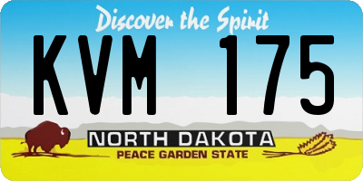 ND license plate KVM175