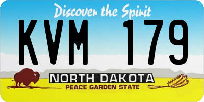 ND license plate KVM179