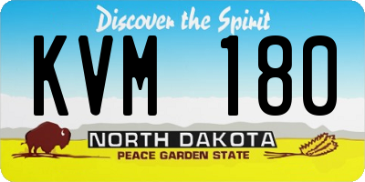 ND license plate KVM180
