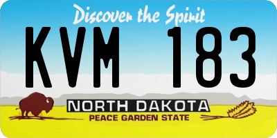 ND license plate KVM183